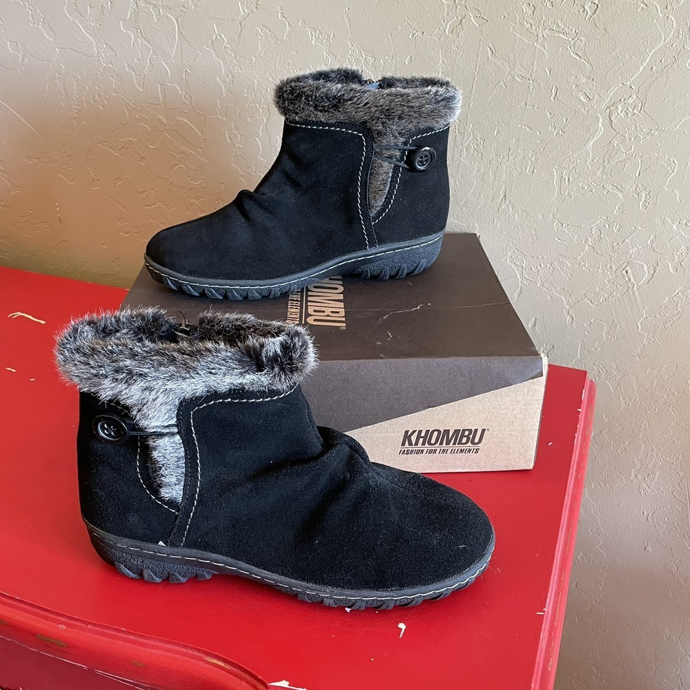 Khombu Womens Black Boots Size 9 US Ski Team Supplier‎ Faux Fur Gracie